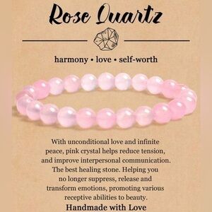 Rose Quartz Pink Crystal Bracelet